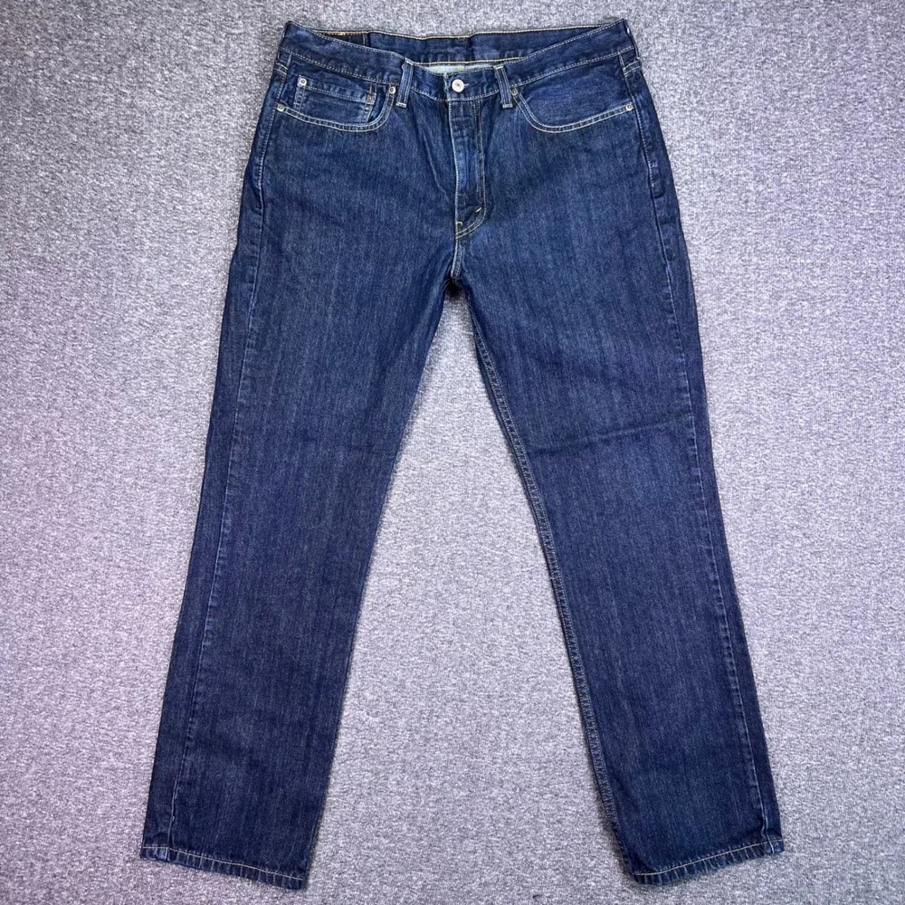 Levis 514 Jeans Mens 37x31 Dark Wash Blue Classic Casual Straight Denim Tag36x32